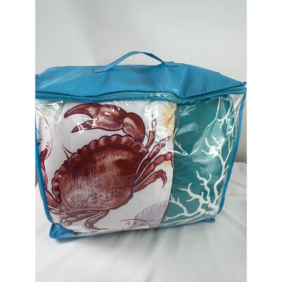 Azure Luxury 5-Piece Quilt Set Ocean Club Collection Double Queen 90 X 90 Beach - Picture 2 of 8